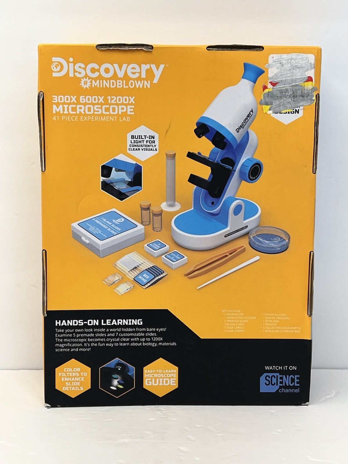 Discovery #MINDBLOWN 1200X, 600X, 300X Microscope 41-Piece Experiment Lab New