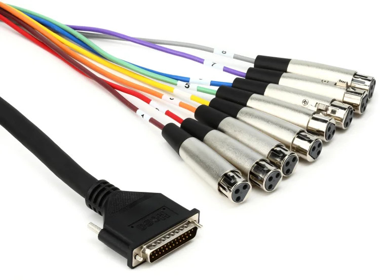 Hosa DTF-803 8-channel DB25 to XLR Female Snake - 9.9'