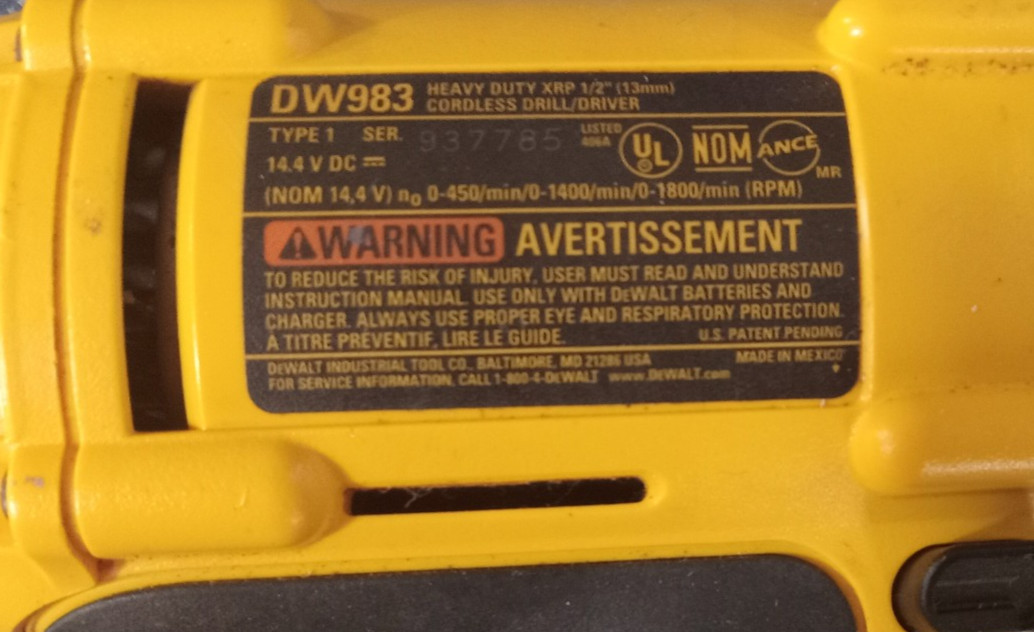 DeWalt 18v Drill Driver Parts Only
