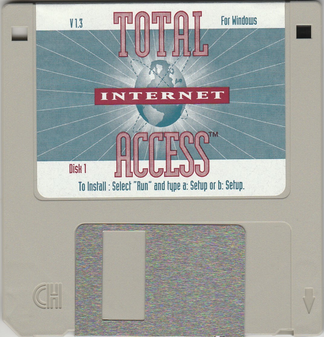 Total Internet Access Ver. 1.3 for Windows by EarthLink ~ 3.5" disk 1995