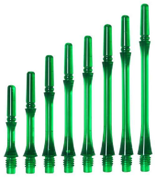 COSMO FIT SHAFT GEAR SLIM-SPINNING DART SHAFTS - CLEAR GREEN - SET OF 3
