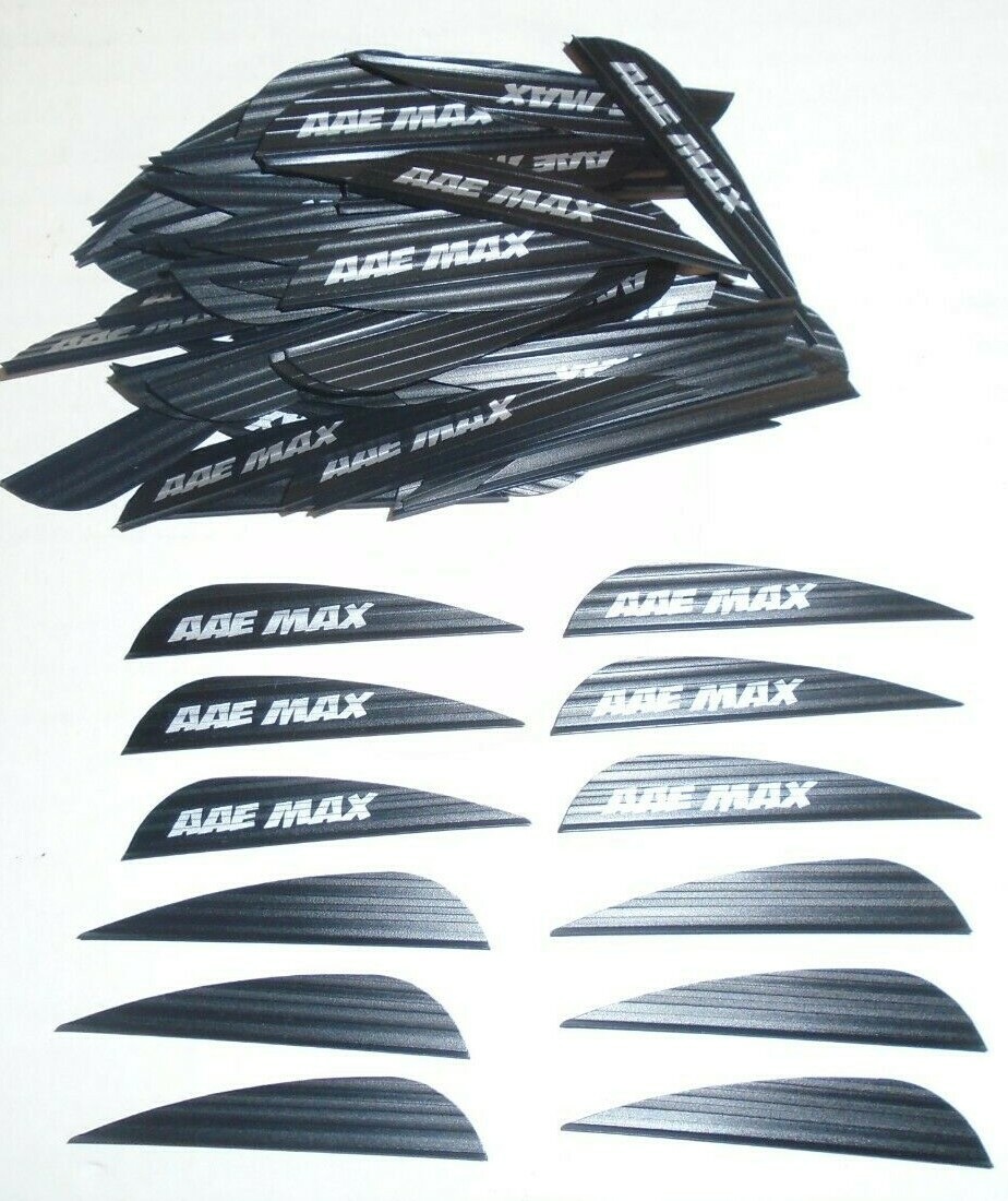 100 AAE Max Stealth 2.7" BLACK Vanes arizona archery equip arrow fletching