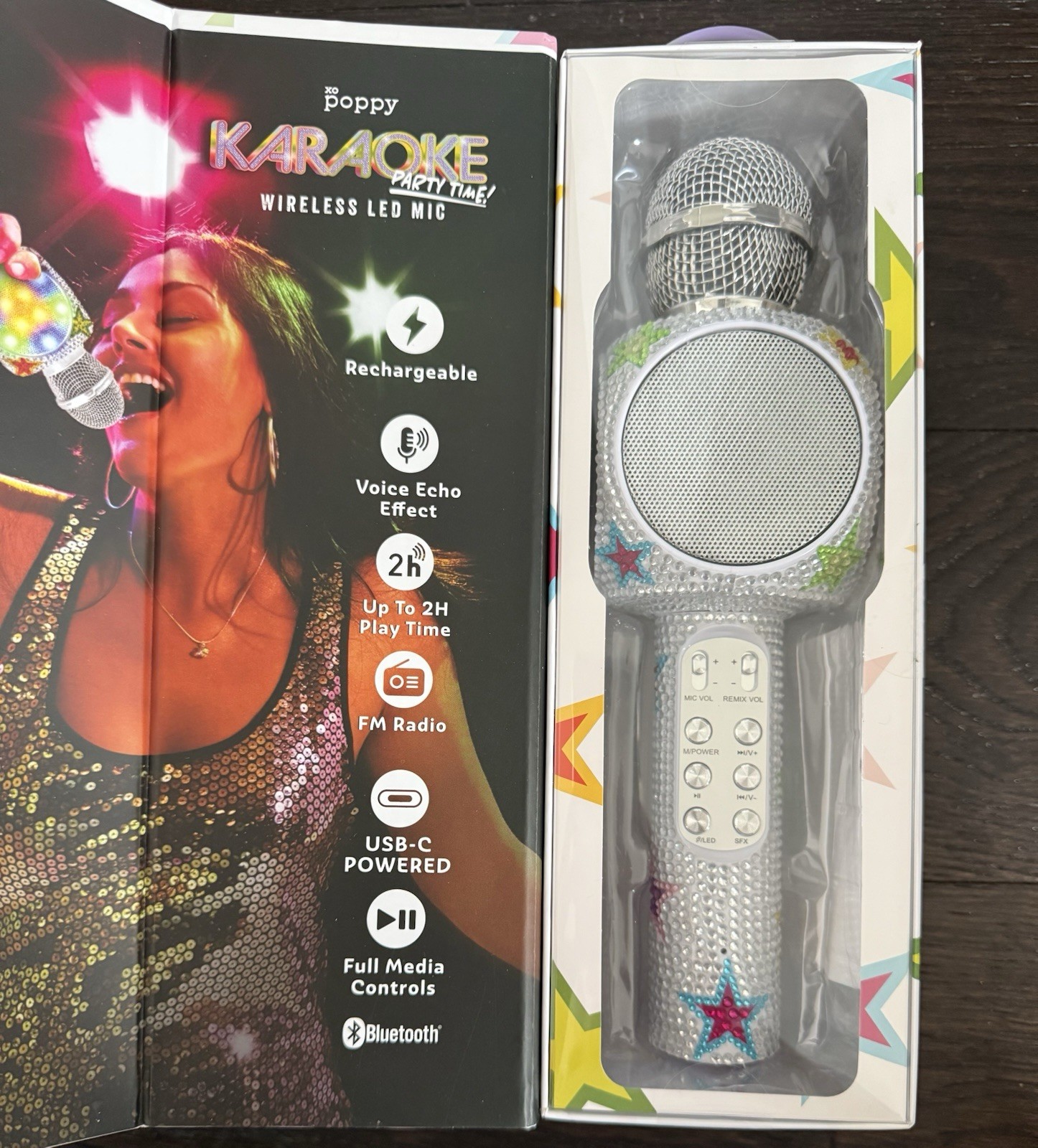 Karaoke Wireless Colorful Led Lights Mic