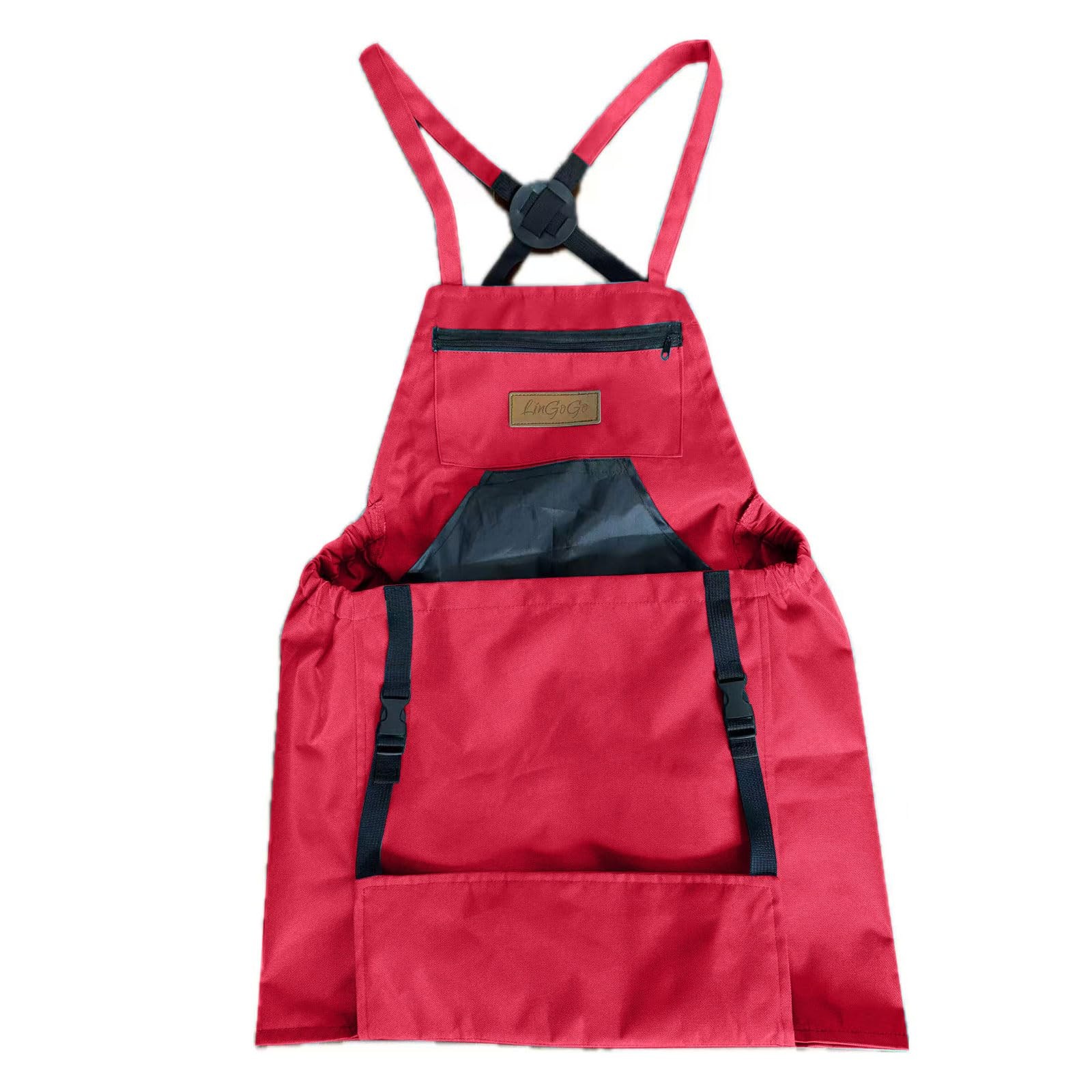 Gardening Apron with Harvesting Pouch for /Men, Adjustable Cross Back，Zippere...