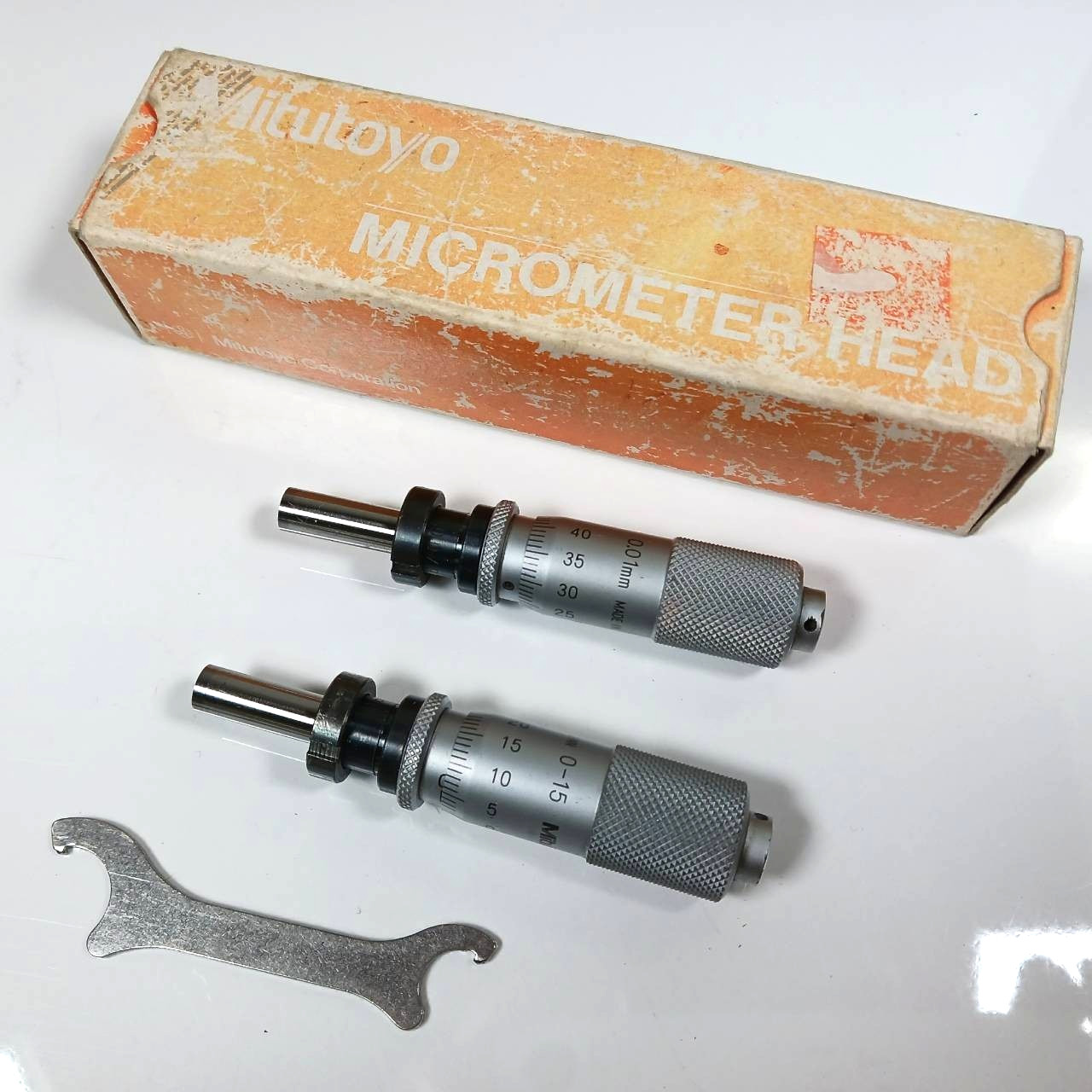 Mitutoyo Micrometer Head 149-184 MHM2-15L 2pcs 0-15mm 0.01mm From Japan  AJ1010T