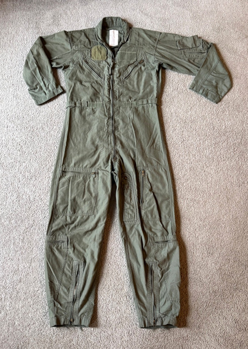 VTG U.S. Military Men's Fire Resistant Flyers Coveralls Flight Suit - Size 40R
