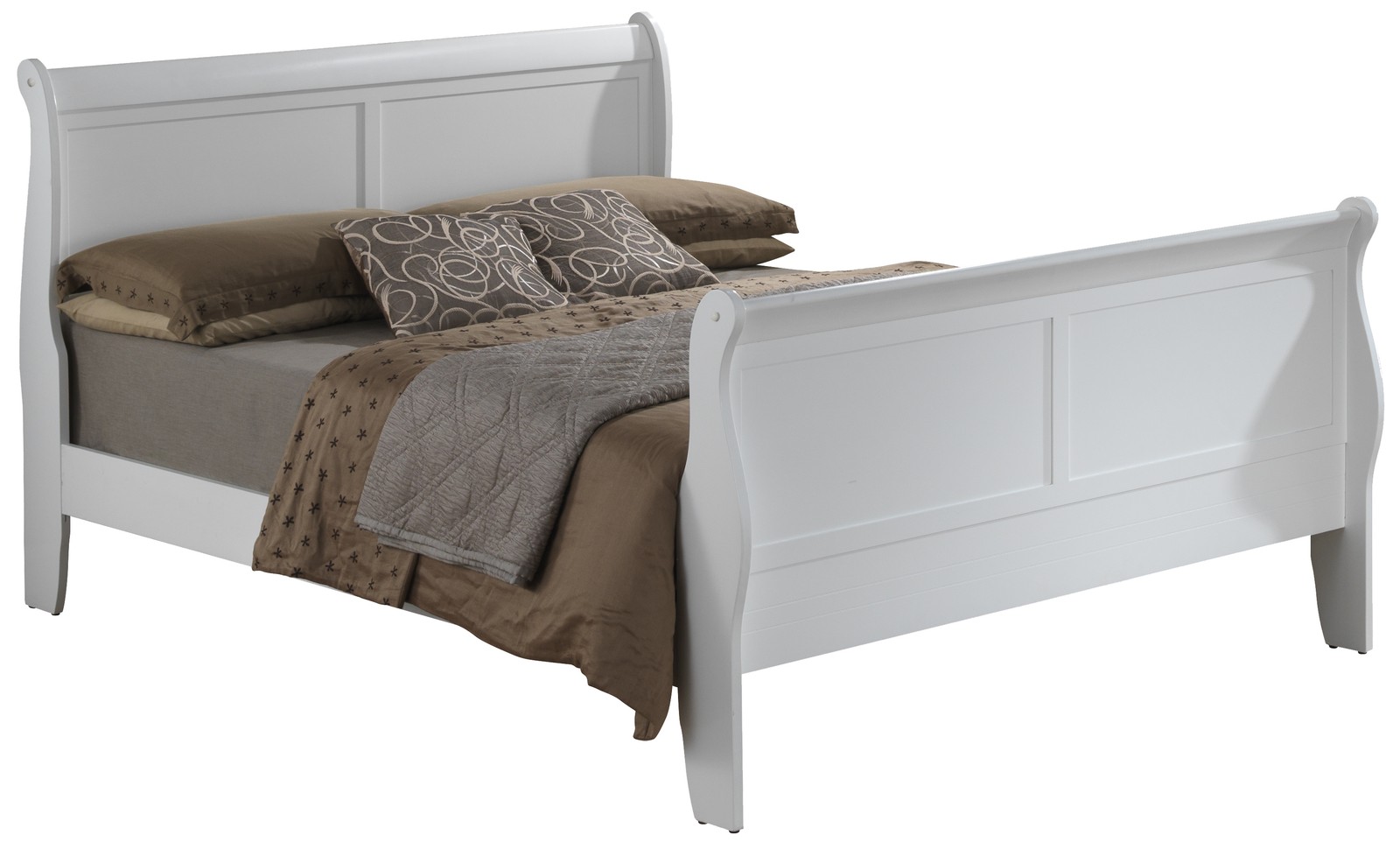 Elegant Traditional Full Bed In White
