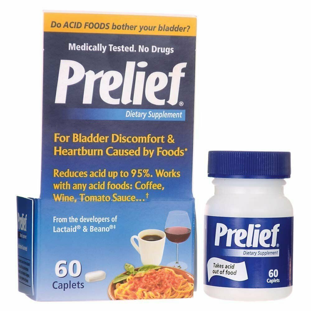 Prelief Dietary Supplement Bladder Discomfort & Heartburn Support Caplets 60 ct