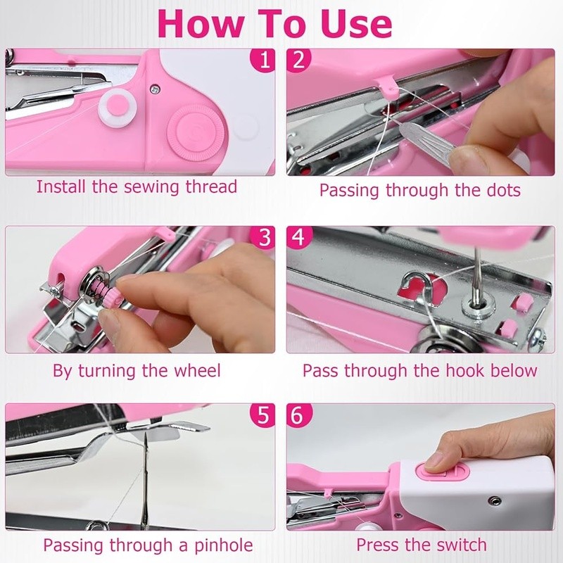 Mini Handheld Sewing Machine Portable Electric Quick Repair Kit Beginners New