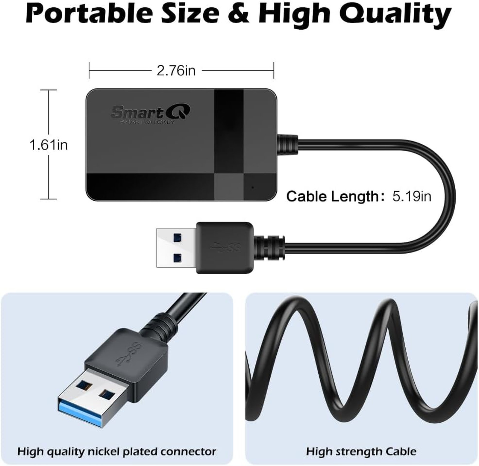 USB 3.0 Card Reader Four-in-One Support SD Micro SD MS CF Data Transfer