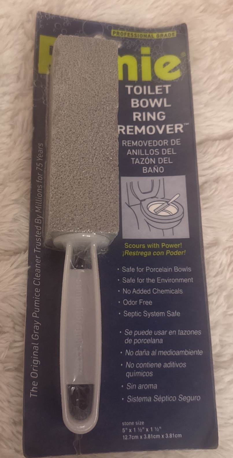 PUMIE Toilet Bowl Ring Remover, 1-Pack Pumice Stone