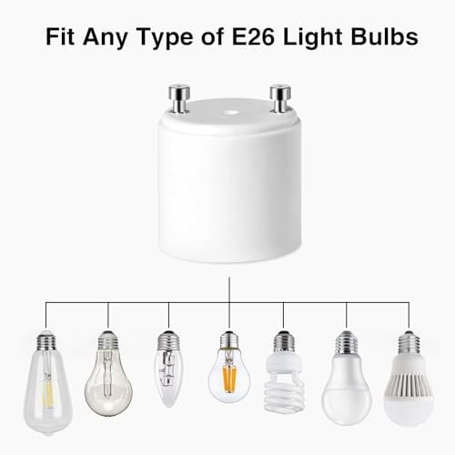 GU24 to E26 Adapter, Converts Pin Base Light Fixture to Standard E26 Socket |...