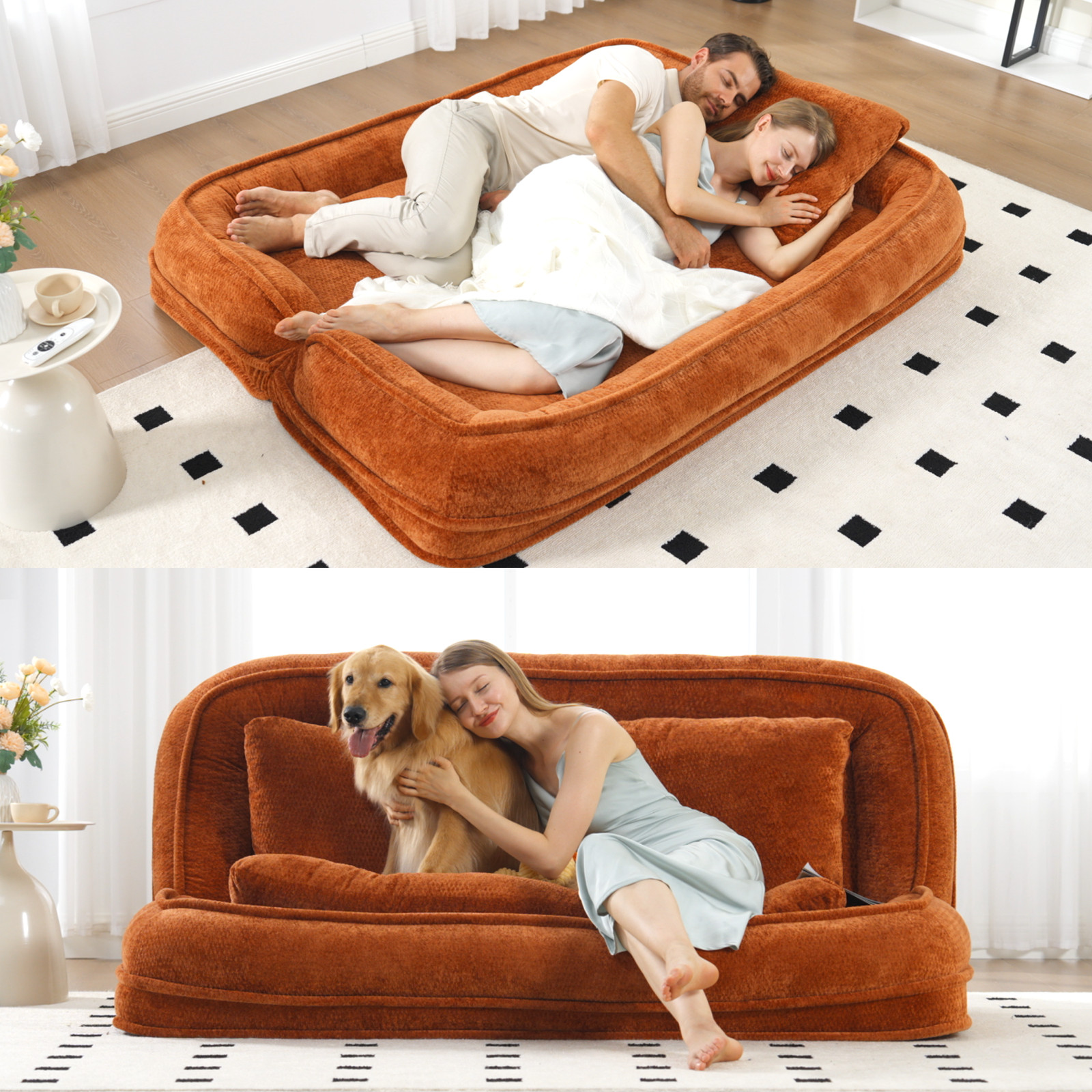 Double human dog bed,Lazy sofa ,Loveseat,Fits You & Pets,Extra Large Floor Co