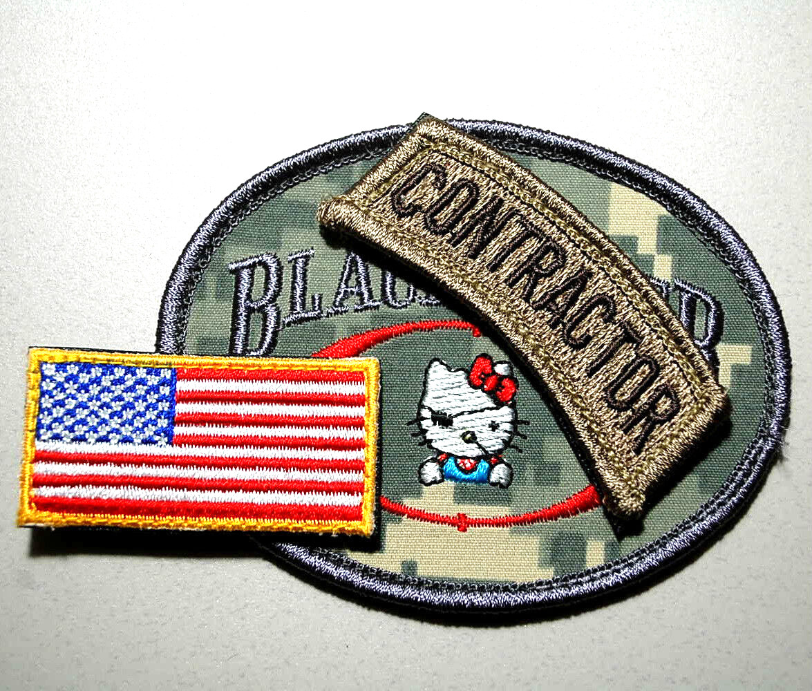 PMC DIPLOMATIC SECURITY DSS vêlkrö 3-PC: US FLAG + CONTRACTOR + BLKWATER (KITTY)