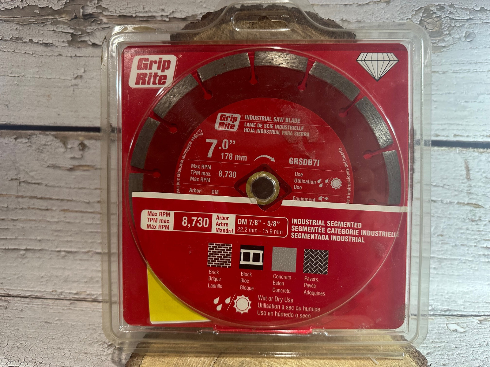 Grip-Rite GRSDB71 7.0" Industrial Diamond Saw Blade Red 03251