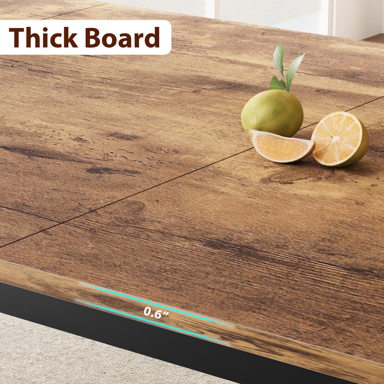 Rectangular Dining Table for 6-8 People, 78.7 inch Kitchen Table for Living Room