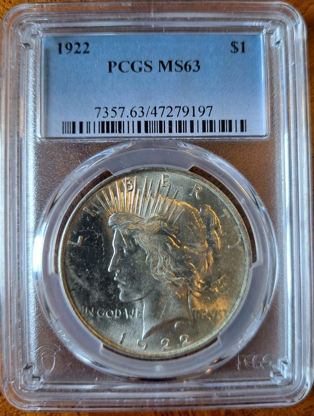 1922 Peace Silver Dollar MS63 PCGS