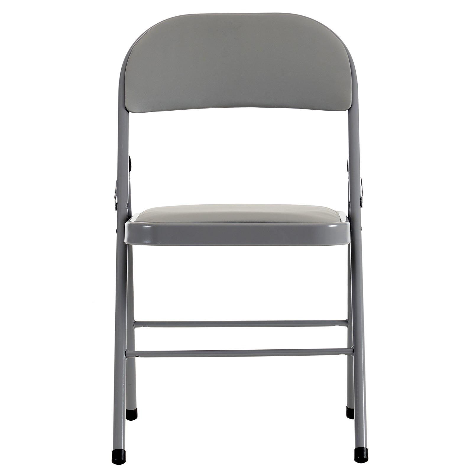 4pcs Elegant Foldable Iron & PVC Chairs for Convention & Exhibition Gray