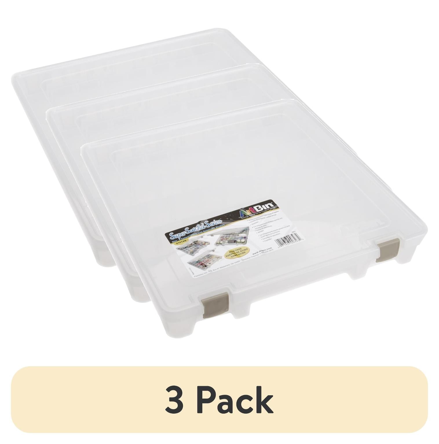 8 Fixed Dividers, 20 Removable Dividers, Clear, Scrapbook Storage Case, 1Piece