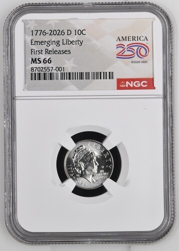 1776-2026 D Emerging Liberty Dime NGC MS66 Early Releases (IN HAND]
