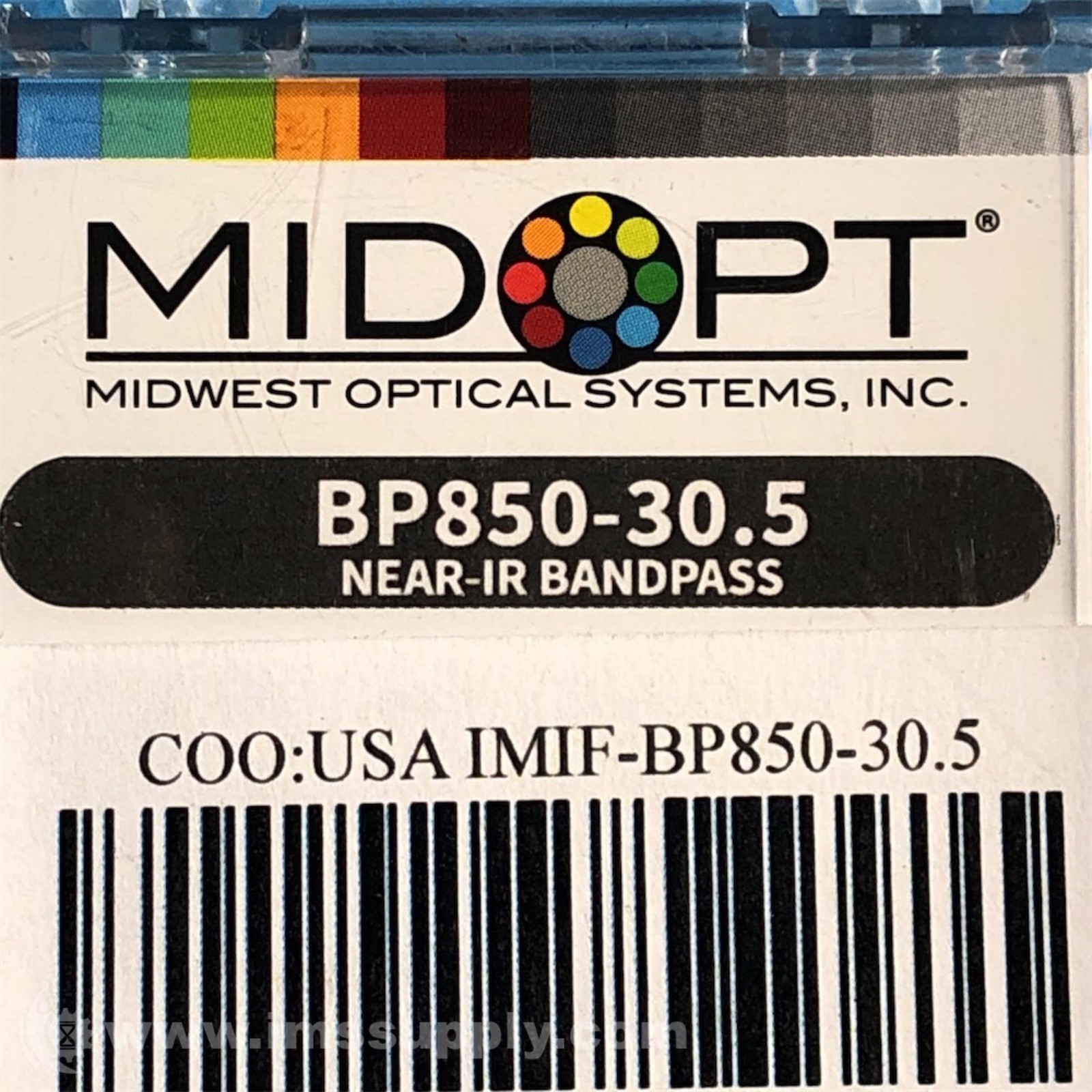 Midwest Optical Systems BP850-30.5 NIR Bandpass Filter FNFP