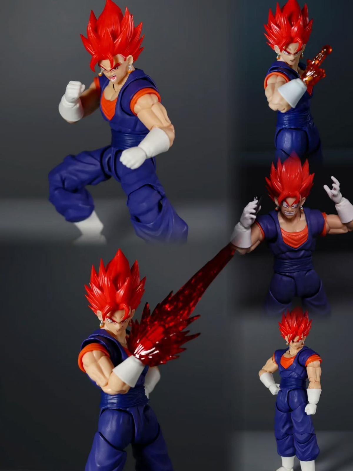 OC Toys 006 SHF 1/12 Vegito 3.0 Red god  Vegetto Bejitto  + Bonus head