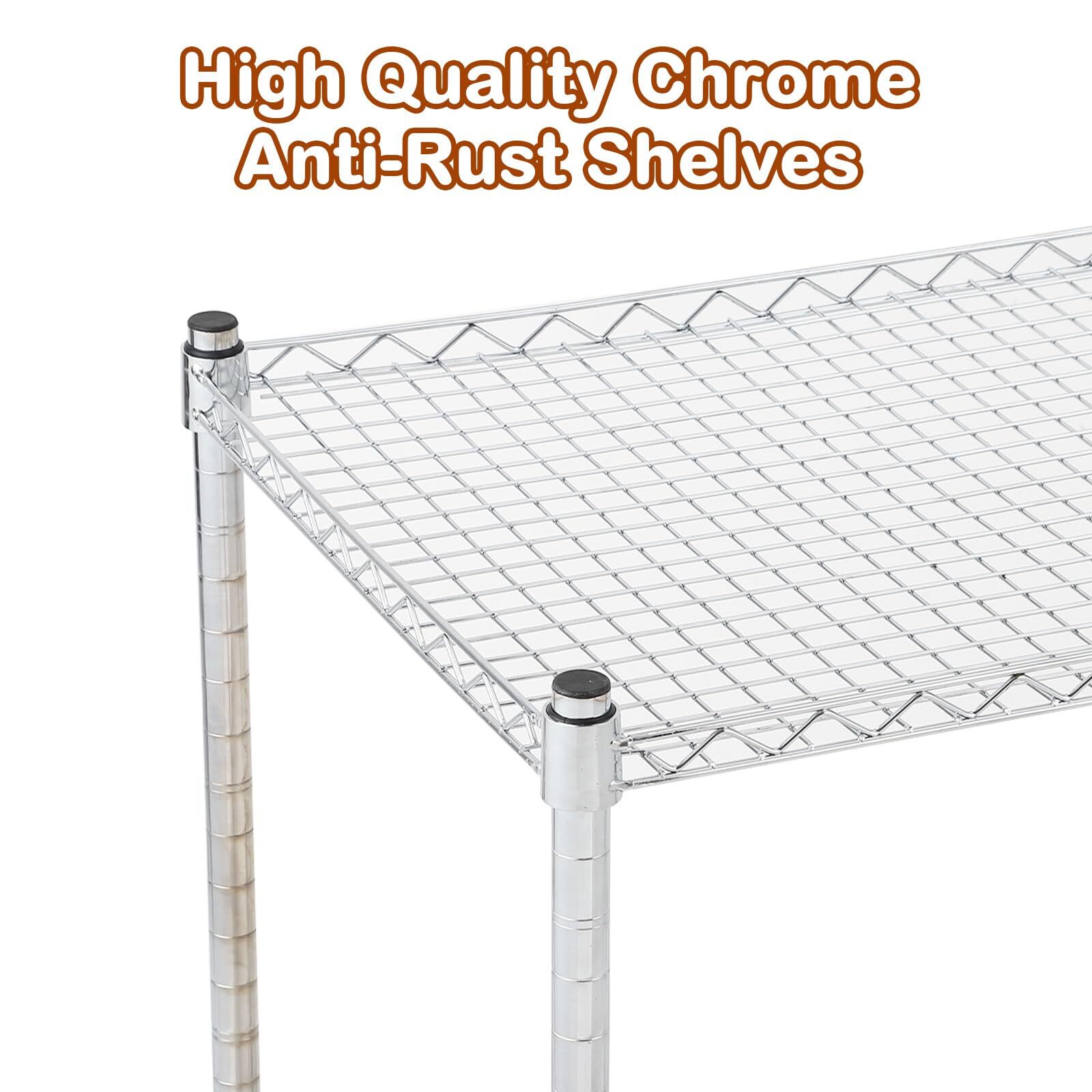2-Tier Movable Storage Rack with Wheels Kitchen Storage Organizer Rolling Cart