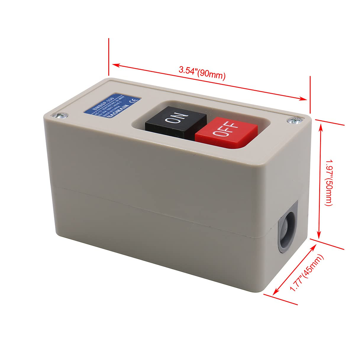 3-Phase 30A Motor Starter Switch,Self-Locking,Plastic Case | 3-Pole Self-Locking