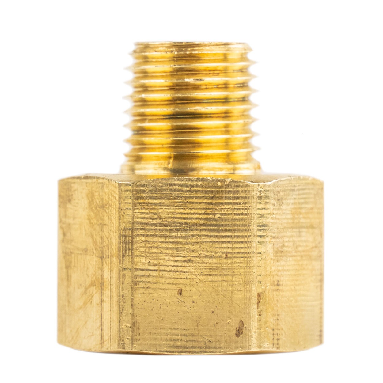 1/2" FNPT - 1/4" MNPT Pipe Adapter Solid Brass Pressure Gauge Connector Extender