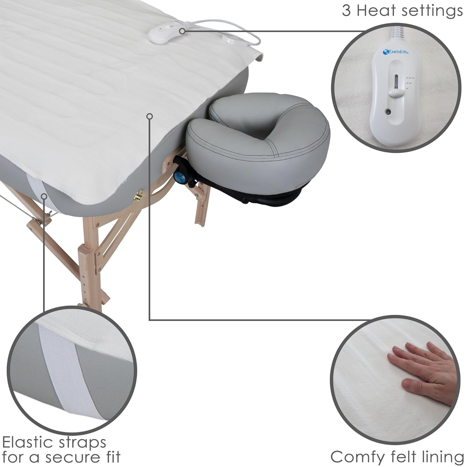 BODYWORKER’S Choice Massage Table Warmer – Three Heat Settings, Felt Lined Heati