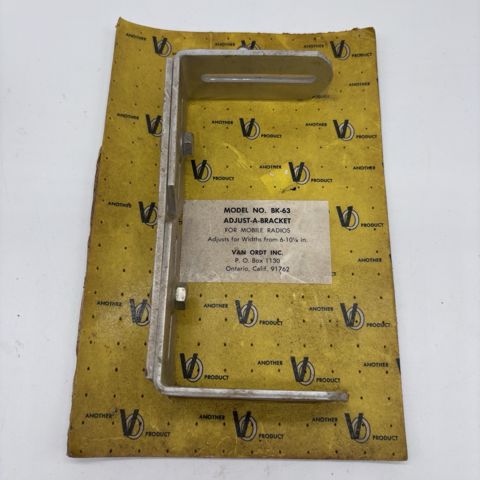 Vintage Van Ordt Mobile Radio Adjust A Bracket Silver New Sealed