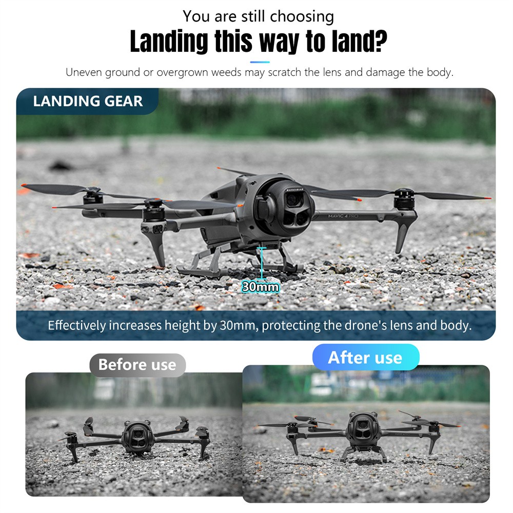 Collapsible Sled Booster Kickstand Landing Protector for DJI Mavic 4 Pro Drone