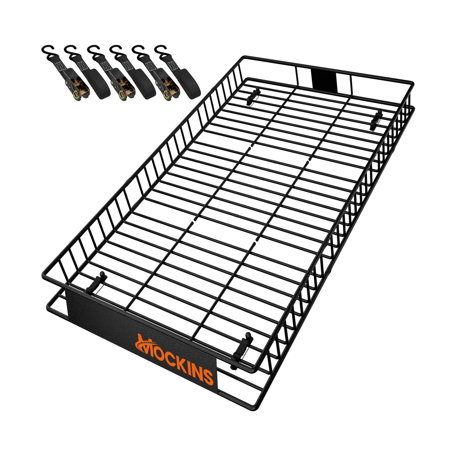 90"x50"x6" Roof Rack Cargo Carrier Fit For SUV & RV - 250lb Cap - Steel w/Straps