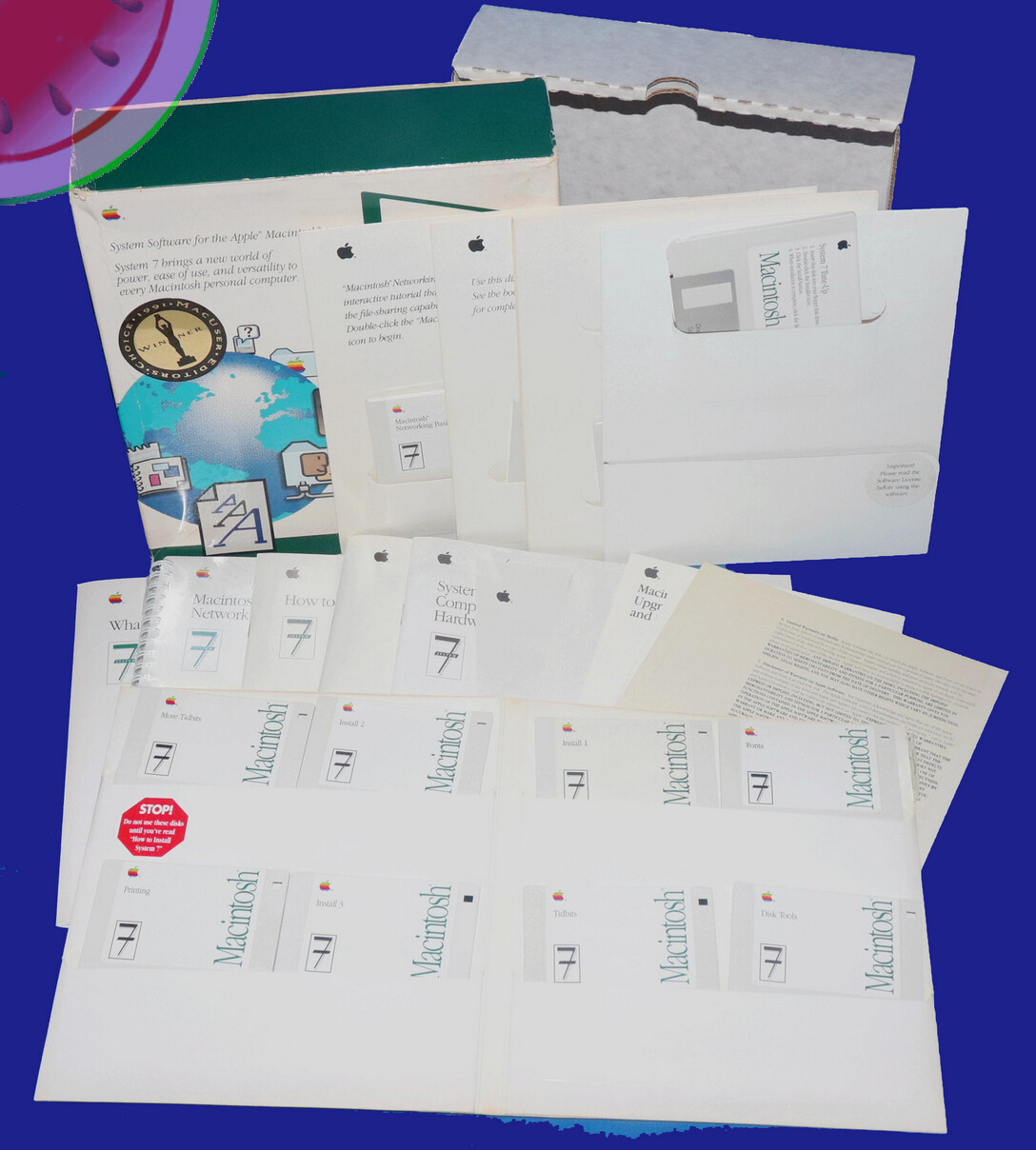 Apple System 7 Personal Upgrade Kit Software & Manuals + Hypercard 1991 M8220LL