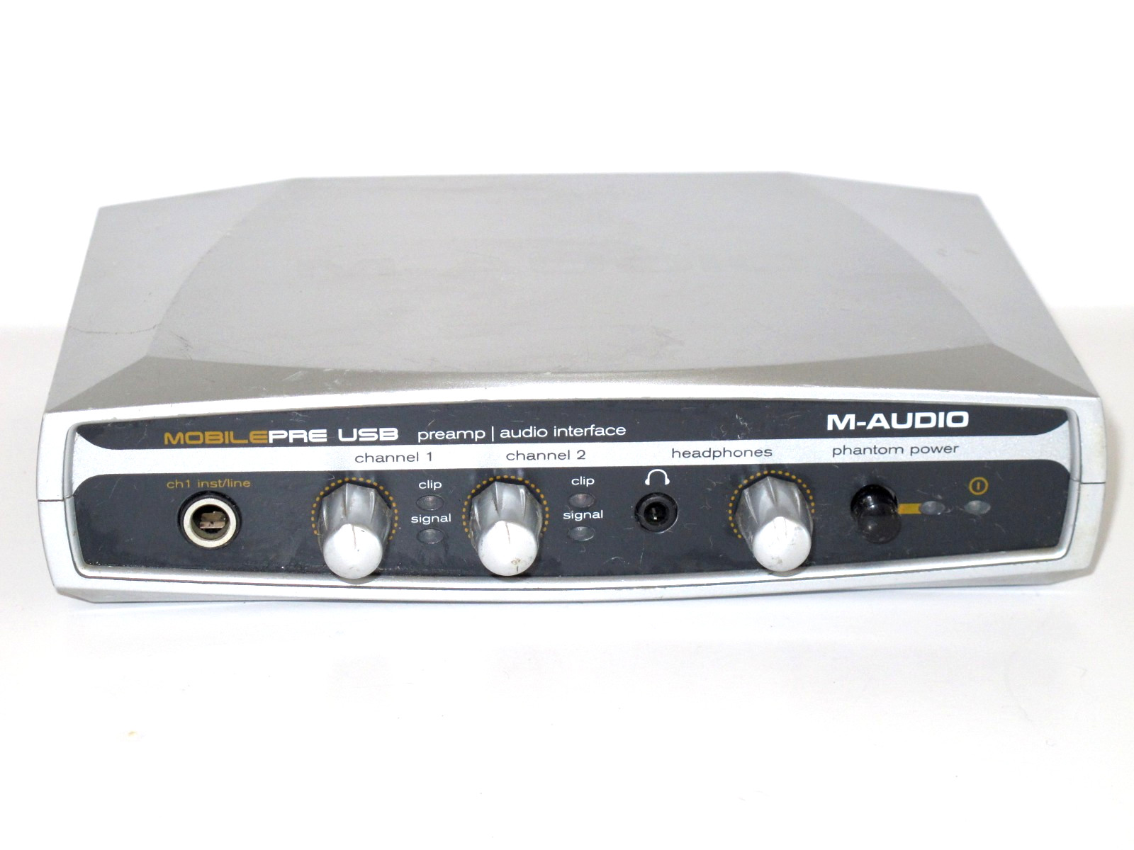 M-Audio Mobile Pre USB Audio Interface Preamp Phantom Power Mic/Line TESTED!