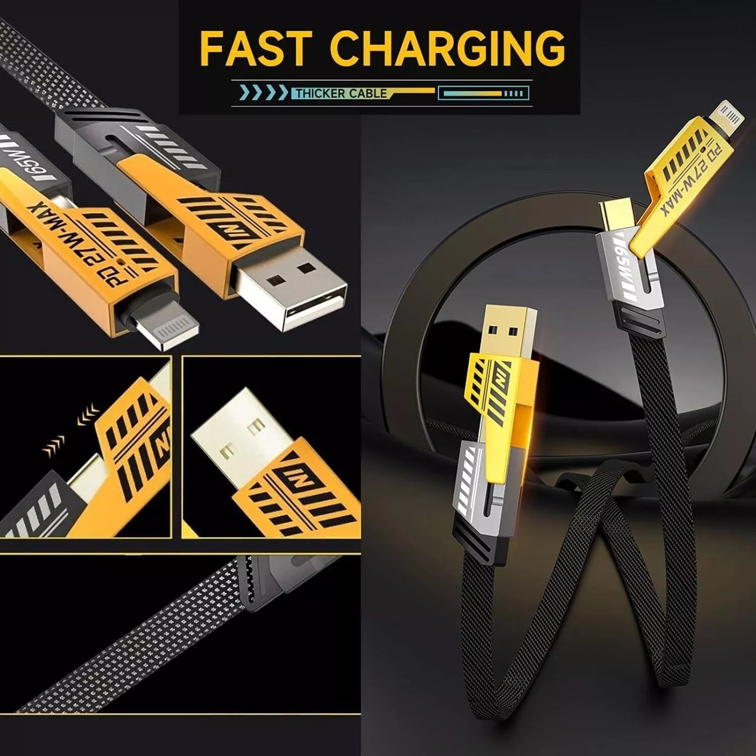 4 in 1 USB Type-C Cable Data Cord Multi Charging Sync Cable For Samsung Macbook