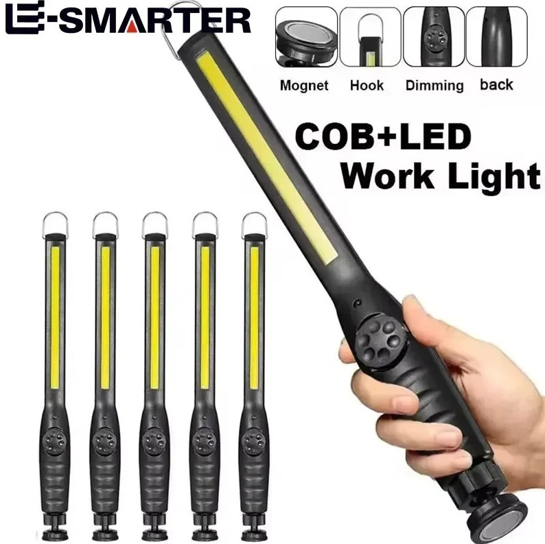 1 pc COB LED Work Light Magnetic Rechargeable Flashlight Stepless Dimming Lamp