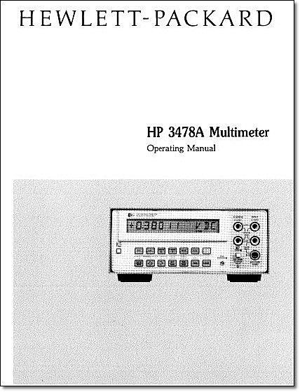 HP 3478A Operating Manual: Comb Bound & Protective Covers