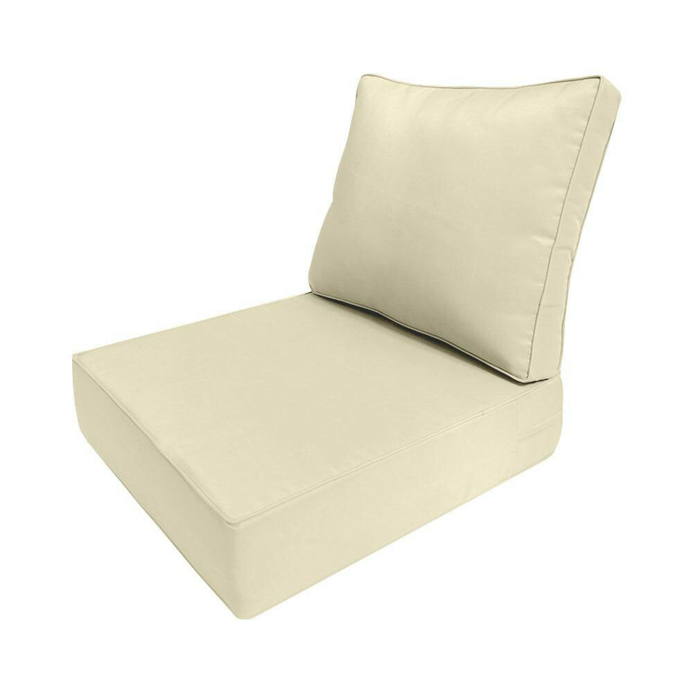 *COVER ONLY*- Outdoor Deep Seat Backrest Pillow Slipcover Piped Trim Large-AD005