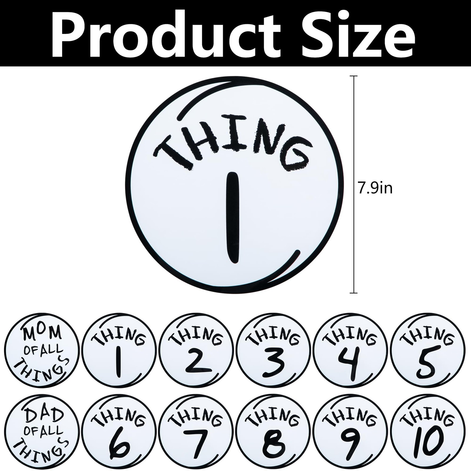 Thing Iron On Printed Patch 7.9 Inch Theme Costume DIY Accessories 12 PCS