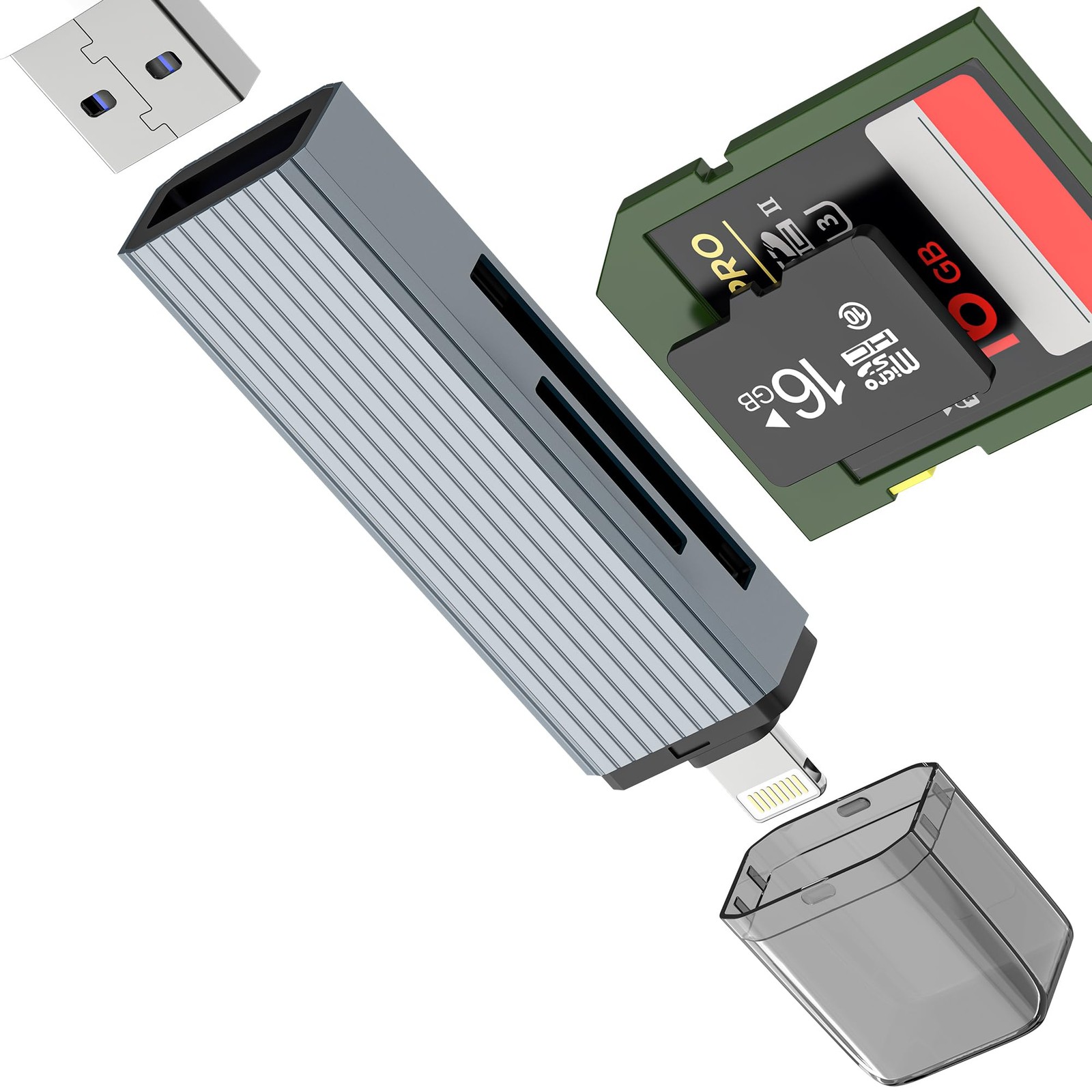 Digital SD Card Reader for Iphone 14 13 Plus (3in1) Lightning to USB Adapter ...