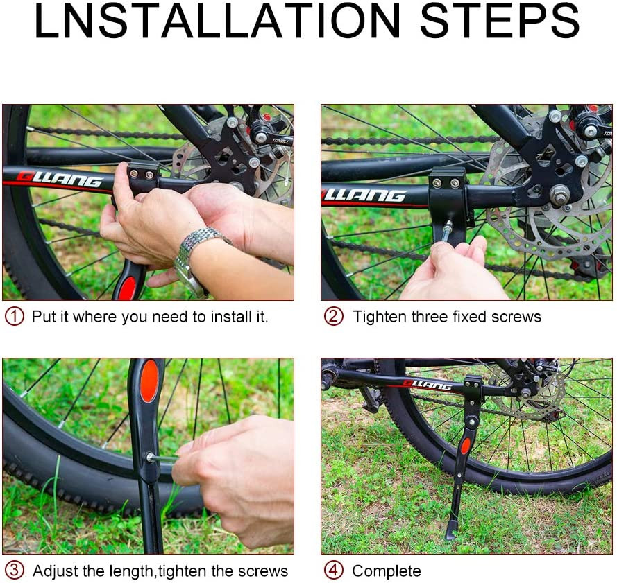 Adjustable Bike Kickstand Aluminum Rear Side Bicycle Stand for Bike 22"-26"