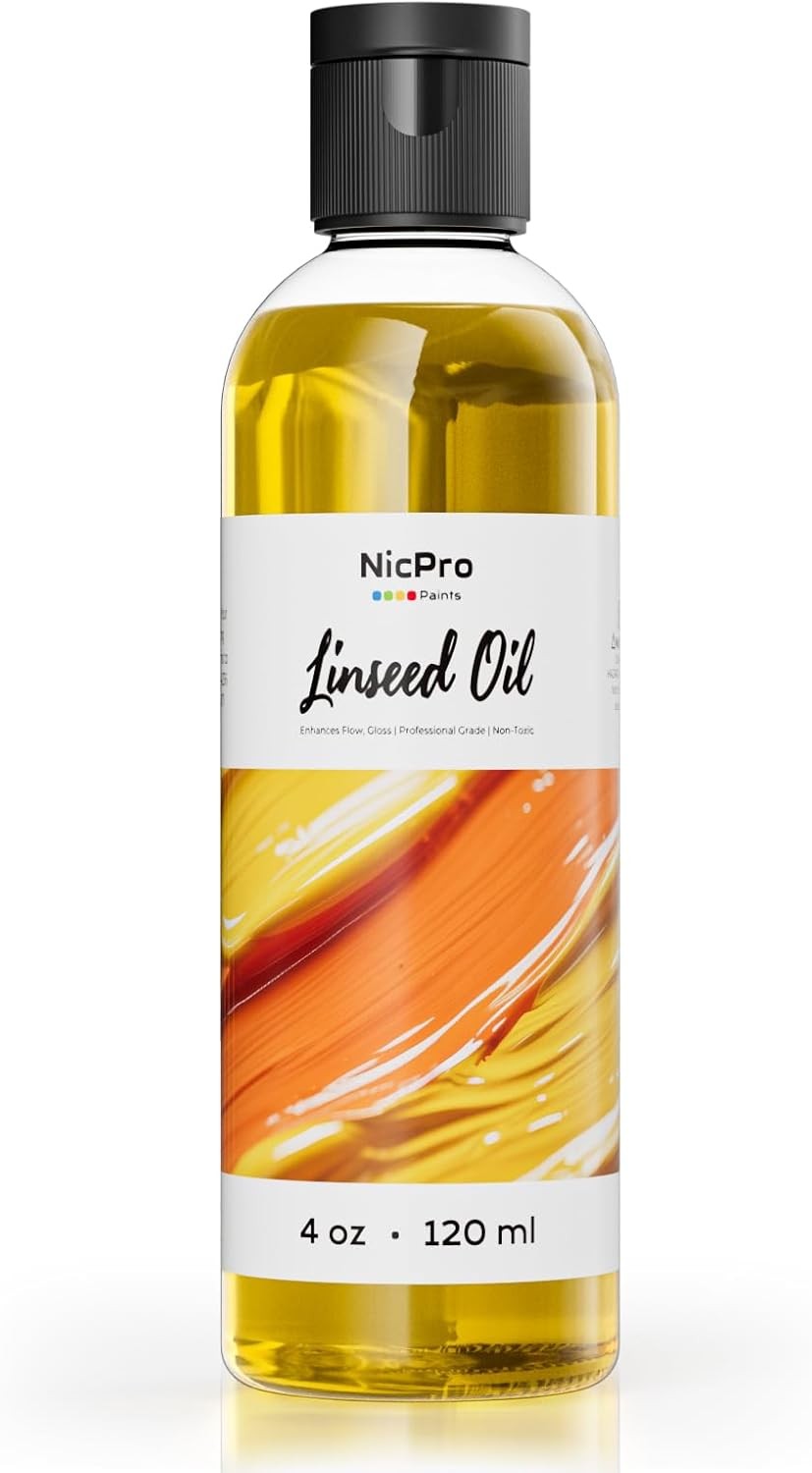 Lin Oil for Painting, 120ml Refined Lin Oil Medium for