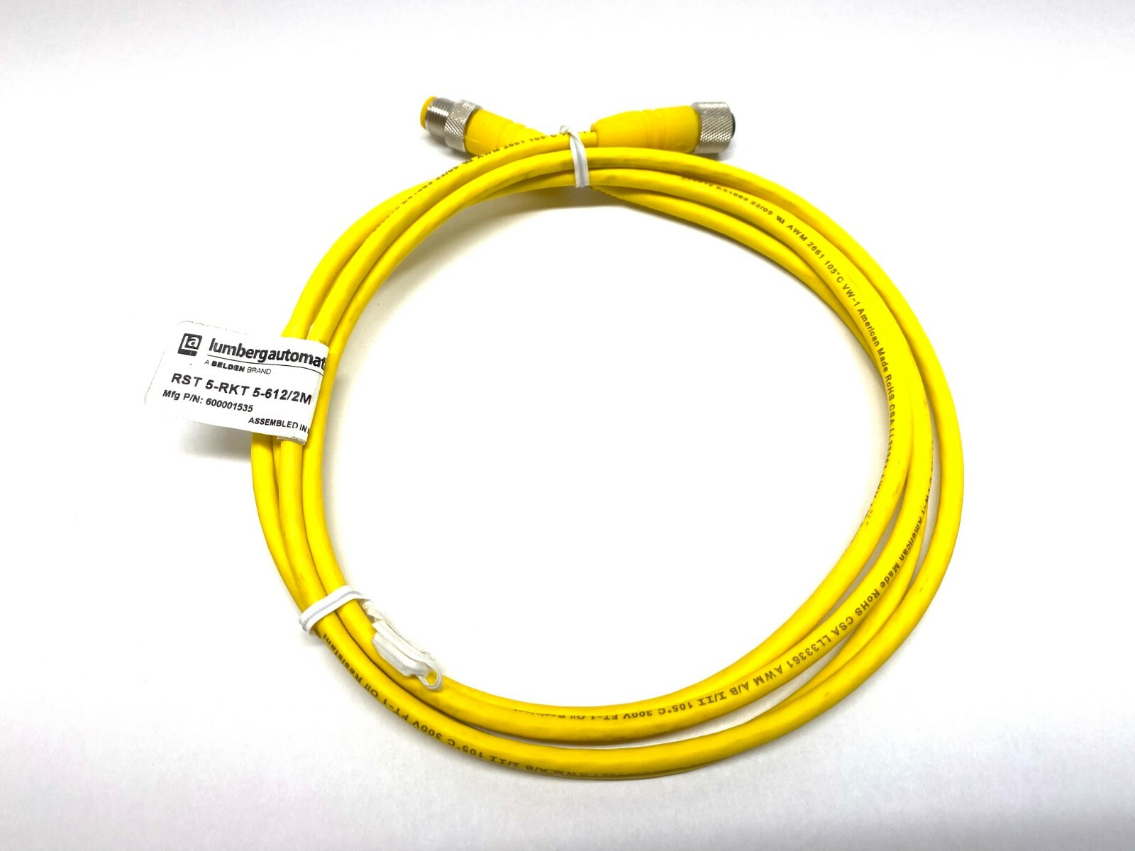 Lumberg Automation RST 5-RKT 5-612/2M Double Ended M12 Cordset 5-Pin M/F