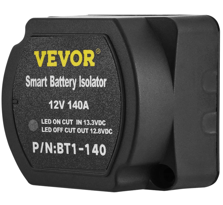 VEVOR Split Charge Relay Kit, 6mtr 12V, Automatic Dual Battery Isolator Kit