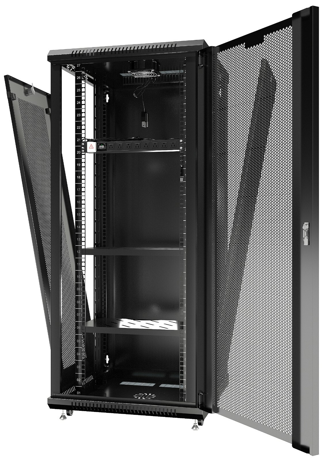 Server Rack 27U Wall Mount Cabinet Locking Networking Data Enclosure VENTED Door