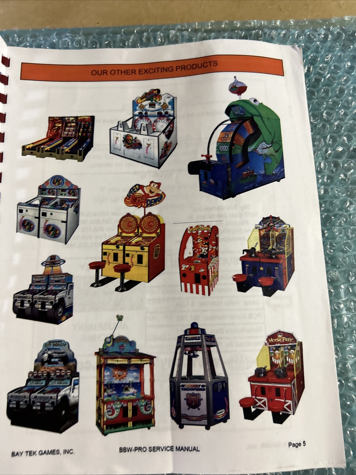 BIG BASS WHEEL PRO BAY TECH arcade game manual