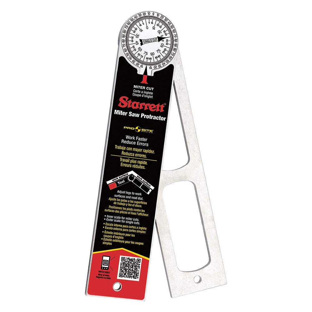 STARRETT 505A-12 Man-Reading Miter Protractor,Grad 1 deg 2ZUY7