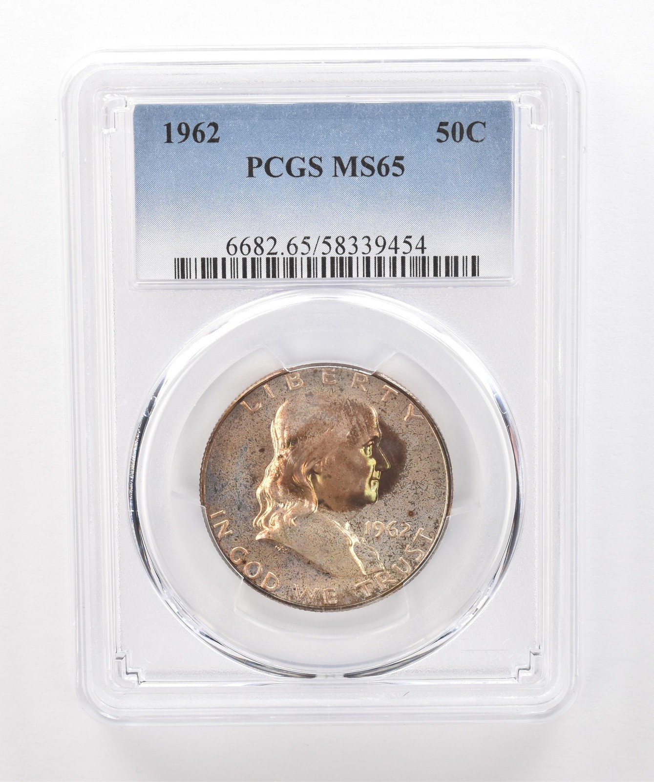 1962 Franklin Half Dollar MS65 PCGS Beautiful Tone *1928