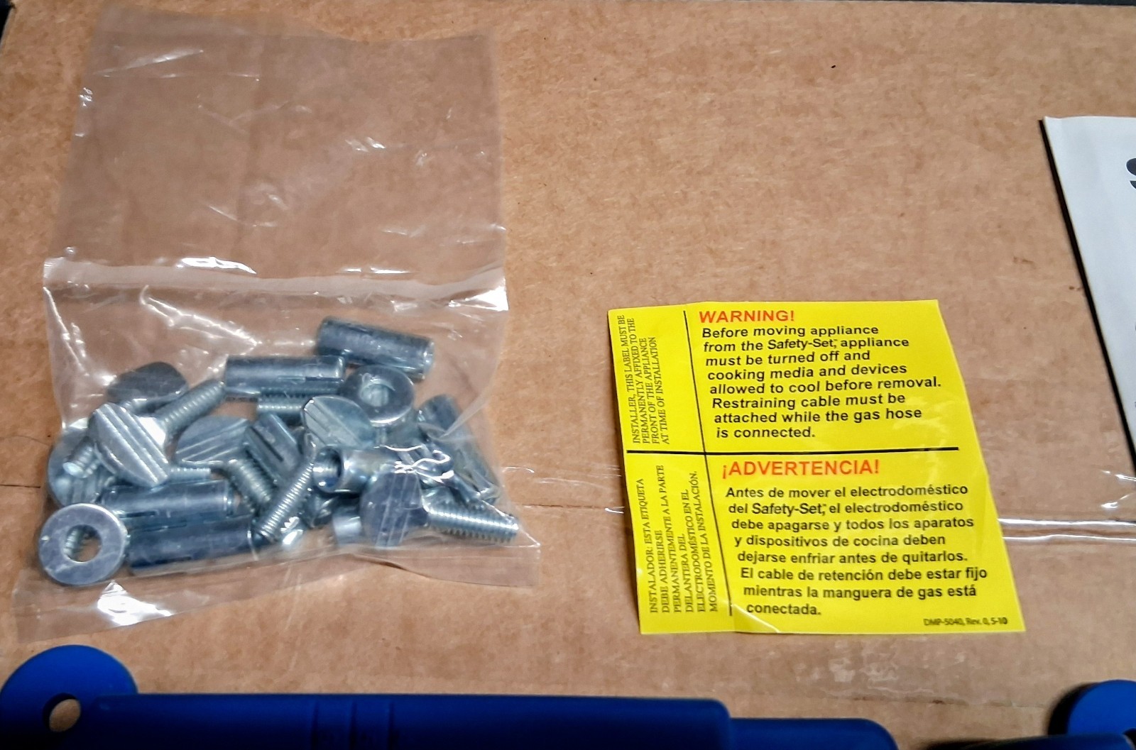 Dormont Safety-Set (2) pcs. Installation Kit Blue Brackets/Mounting Pieces w/sce